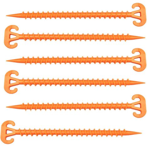 Piquet de sable pour plage, ancrage au sol, 28 cm, utilisé sur les plages et les pelouses pour sécuriser les animaux, les tentes, les auvents, les couvertures de plage, etc., 10 pièces (1/4)