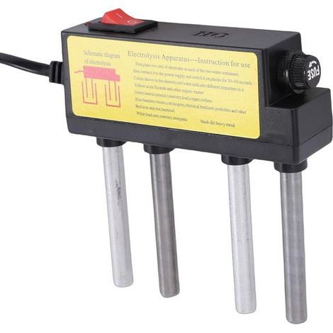 Analyseur d'eau pour le contrôle de l'eau potable, mesureur TDS et pH avec électrodes en fer et en aluminium pour usage domestique, prise européenne. (1/5)