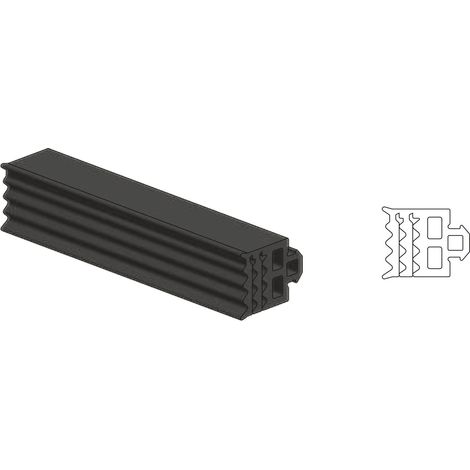 Längle Basisprofil Dichtung Anschlaggummi für 8/10/12 mm Glas Kunststoff schwarz