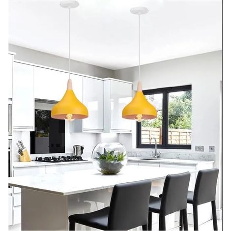 Lot de 2 Lampe Luminaire Industrielle,E27 Moderne Lustre Suspension en Métal Style Edison pour Salon Chambre Cafe Bar (1/4)