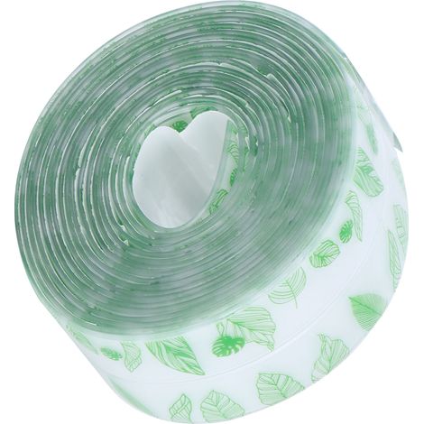 Wasserdichtes Wanddichtungsband, selbstklebend für Fugen, Bad und Küche, 3,2 m (Grüne Blätter) (1/5)