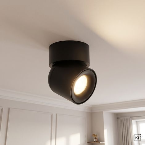 Deckenspot Schwarz B: 9.4 cm klein Aluminium GU10 verstellbar Deckenlampe (1/5)