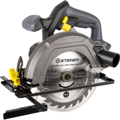 Steiner – Scie circulaire sans fil 18V – Ø165mm – Vitesse 3500 tr/min – Capacité de coupe 53mm à 90° – 2 poignées ergonomiques Softgrip (1/5)
