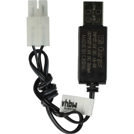 vhbw Charger compatible with Tamiya Plug for RC Batteries with Tamiya Connector, RC Model Construction Battery Packs - 60 cm 9.6 V