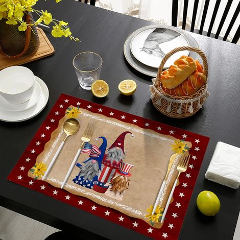 Creative Christmas Placemat, Leather, Non-slip, Waterproof, Heat Insulated, Home Placemat, Hotel Restaurant Placemat - Elf-5 - Leather Printed 3045CM
