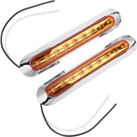 2 feux de gabarit latéraux 9 LED clignotants pour remorque camion, signalisation et avertissement (1/3)