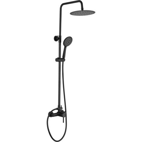 Duschsäule MORA mattschwarz Duschkopf Ø 20cm