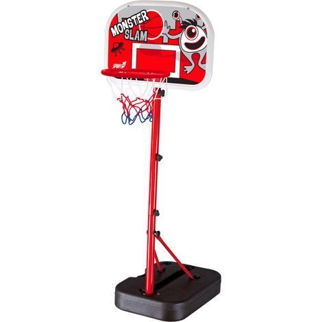Mini Canestro Basket Portatile per Bambini 32,5x46,5x166 cm con Palla Rosso/Nero (1/4)