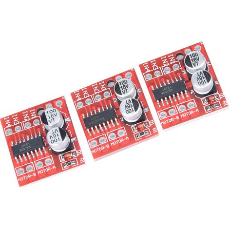 3 Stück 1,5 A 2-Wege-Gleichstrommotortreibermodul mit PWM-Drehzahlregelung und Dual-H-Brücke (ersetzt L298N) (1/5)
