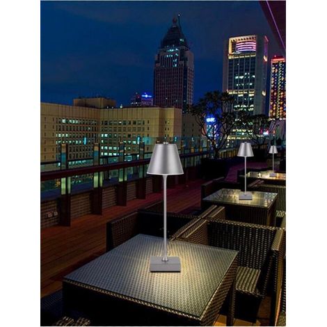 Lampada Ricaricabile Usb 10 W Luce Bianca Calda Naturale Lume Da Tavolo Grigio (1/3)