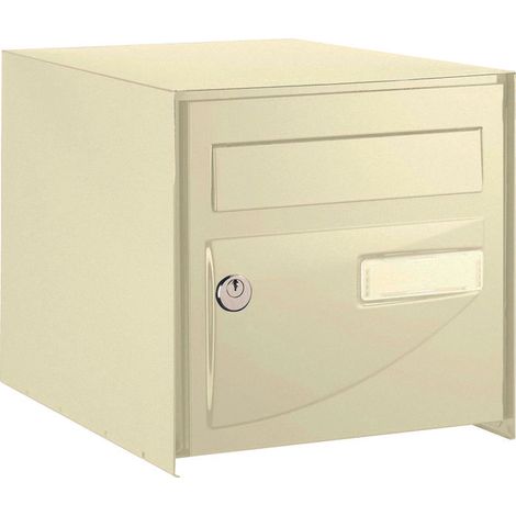 Decayeux – Boîte aux lettres simple face en acier électrozingué – RAL 1013 ton pierre – Serrure agréée PTT – Dimensions 30x30.2 cm – Pose sur piquet ou encastrée