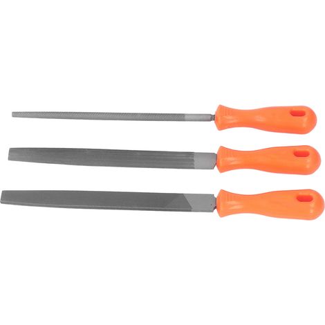 Lot de 3 limes en métal : lime plate, lime demi-ronde, lime aiguille, outil en acier allié pour le travail du bois (1/5)