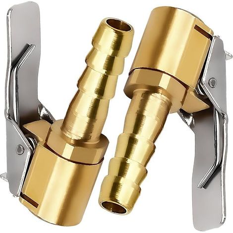 2 Pièces Embout de Gonflage,Embout Gonflage Pneu Voiture,Embout Gonfleur avec Clip,Gonflage Valve Clip Pince Connecteur Adaptateur,pour Valves de Pneu,en Laiton,8mm (1/5)