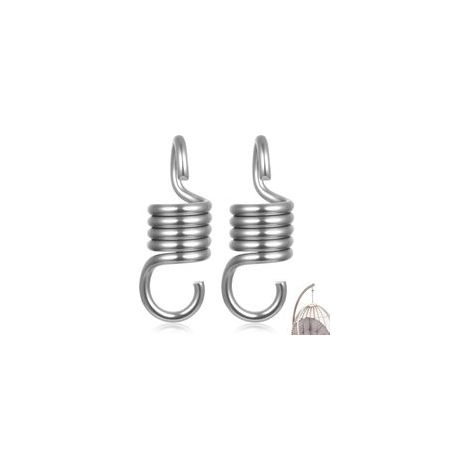 2 Pcs Ressort de Tension avec Crochet, Ressort de Traction, Ressorts de Tension en Acier Inoxydable, Ressorts pour Fixation Parasol Voile d'Ombrage Auvent Camping Chaises hamacs balançoires(450 kg) (1/5)