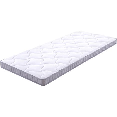 Matelas 90x190x10 cm blanc, 7 zones, mousse et ressorts ensachés, H3, OEKO-TEX MEUBLIV (1/5)