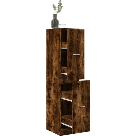 Apothekerschrank Räuchereiche 30x41x144,5 cm Holzwerkstoff