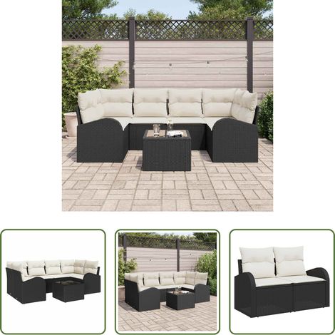 Gartenmöbel - Gartensofa-set Schwarz 55 x 55 x 37 cm Poly-Rattan (1/5)
