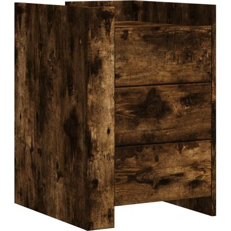 Maison Exclusive - Comodino Rovere Fumo 45x50x65 cm in Legno Multistrato (1/5)