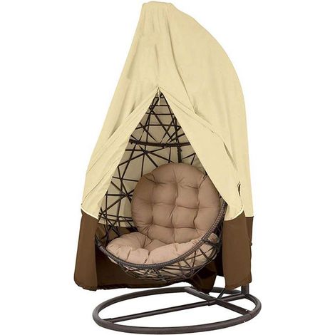Hängender Rattansessel mit wasserdichter Schutzhülle mit Reißverschluss – Schutzhülle für den Außenbereich, gefertigt aus 210D Oxford-Polyester mit PVC-Beschichtung, 1 Stück (1/5)