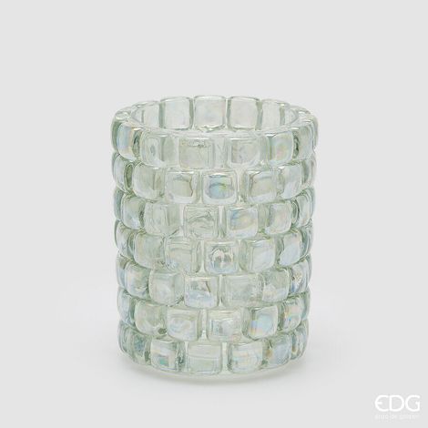 EDG Enzo De Gasperi Vaso Gemme Cilindro H 18 Cm D 15 Cm Natural Trasparente 1 Pz