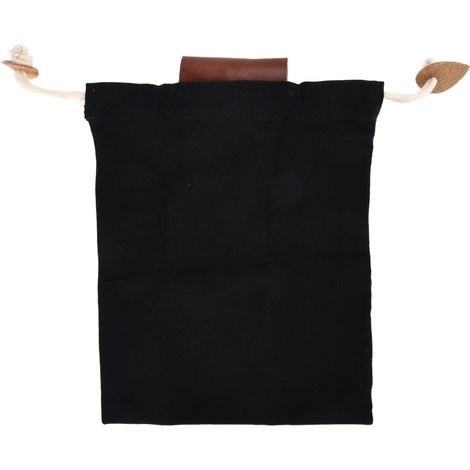 Sac de ceinture en cuir pour cueillette de fruits, idéal pour le camping et la randonnée - Noir