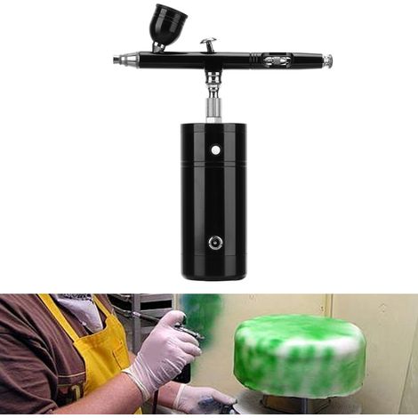 Kit de mini aérographe électrique portable rechargeable avec pompe à air pour la peinture et la coloration de maquettes. (1/5)