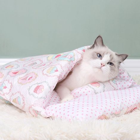 1 Lit douillet pour chat, lavable en machine, tapis orthopédique pour chien, niche chaude pour hiver, coussin pour petit animal (1/5)