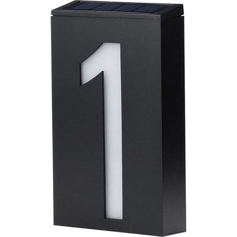 Numéro de Maison Solaire (1), Led Light Up Adresse Boîte Aux Lettres Signes Illumination Plaque Nuit Solaire Lampe Numéro de Porte Maison Éclairage Extérieur Porche Décoratio Lumières (1/5)