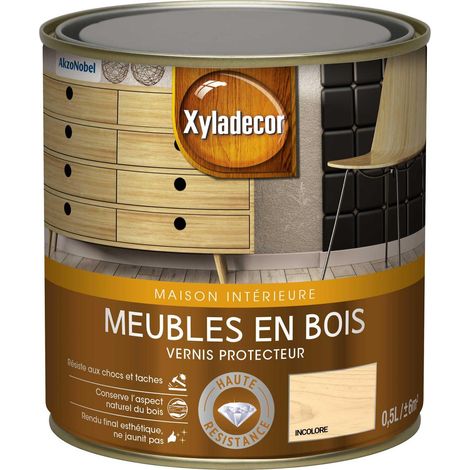 Vernis protecteur pour les meubles en bois - aspect satin incolore 0,5 L - Xyladecor
