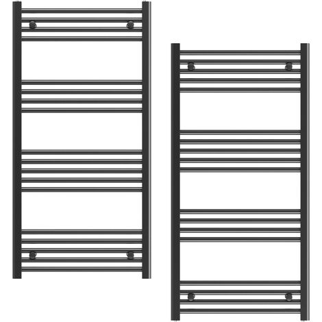 Radiateur de salle de bain noir porte serviettes 60x120 cm radiateur 180 raccord breno 85035916 (1/5)