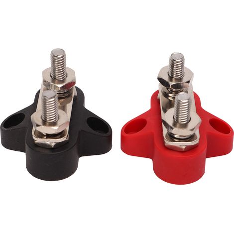 1 paire de bornes de connexion pour batterie 48 V en acier inoxydable, pour camion, camping-car ou bateau, 1/4 po (1/5)