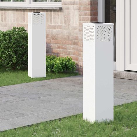 Solar LED Weg Licht 2 pcs Weiß Kalt gewalzter Stahl