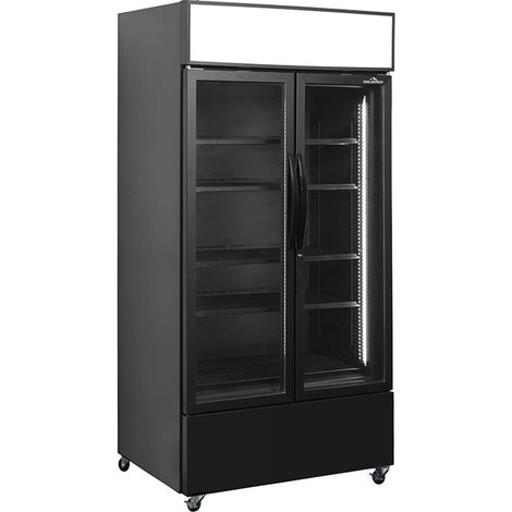 Armoire à boissons 460 Litres sur roulettes Full Black PREMIUM - GOLDINOX (1/4)
