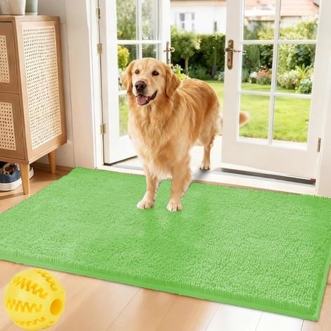 Tapis Petitepapatte, Petitepapatte Tapis Absorbant Anti Saleté Chien, Tissu Doux, Tapis de Sol Antidérapant Lavable en Machine pour Chien, Entrée, Porte et Couloir (K,40 x 60 cm) (1/5)