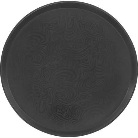 Juego de bandejas para servir, construcción duradera, diseño elegante, color negro. (1/2)