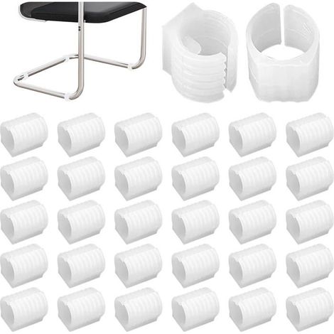 32 patins de chaise en forme de U Plastique blanc 25 mm Protection anti-rayures pour les sols Réduction du bruit et des frottements Pour chaises (1/5)