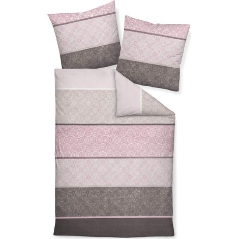 Parure de lit en flanelle avec housse de couette 135 x 200 cm et taie d'oreiller 80 x 80 cm Mauve (1/3)