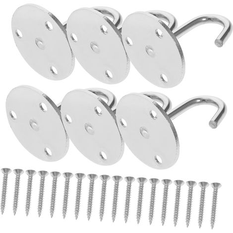 Lot de 6 crochets plafond inox pour suspension et à visser (1/5)