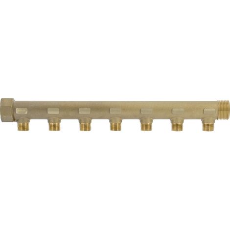 Collecteur mâle-femelle 1'' (26/34), 7 départs mâle 1/2'' (15/21), pour sanitaire et chauffage