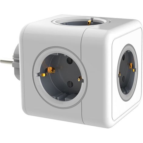 5 en 1 Prise cube, multiprise Murale, 3680W Murale Prise, 5 Prises Frontales avec Terre, Gris (1/4)