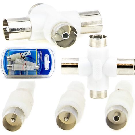 Antennenkabel-T-Stück + 3-Stecker-Adapter (1/4)