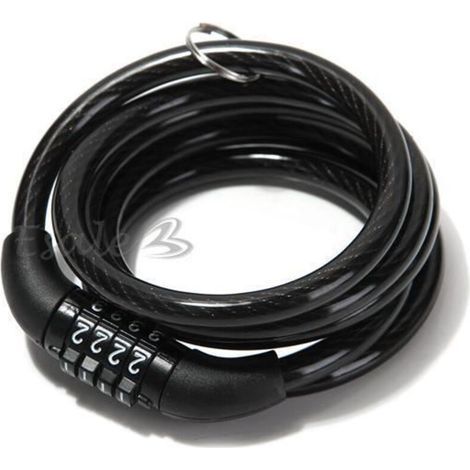 Lucchetto antifurto a combinazione a spirale per bicicletta, mountain bike e moto - Grigio (1/4)