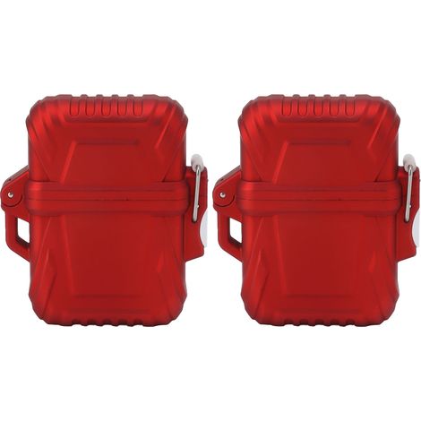 Étui étanche IP56 pour briquet torche 2 pièces, rouge, portable et sûr, idéal pour camping, voyage et extérieur. (1/5)