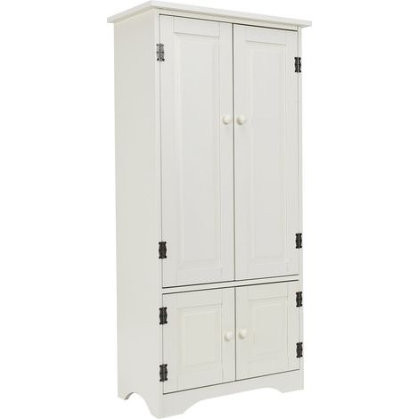 Antikes Highboard aus Holz mit verstellbaren Regalen