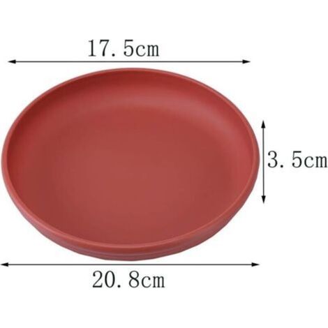 4 Pièces Soucoupe pour Pot de Fleurs, Plastique Pot de Fleur Plante Plateaux à Drainage, Dessous de Pot de Fleurs en Plastique, pour Pot de Fleurs, Décoration Intérieure ou Extérieure(Rouge Brique)-Fe (1/3)
