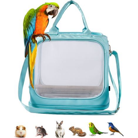 Sac de transport pour oiseaux en tissu Oxford, cage transparente pour animaux, sac pliable pour oiseaux de compagnie (vert) (1/4)
