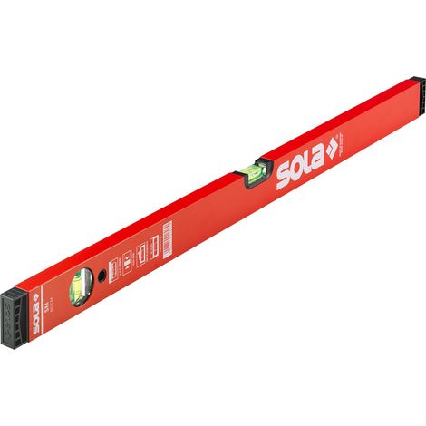 Niveau à bulle tubulaire haute précision Sola 800 mm de couleur rouge.
