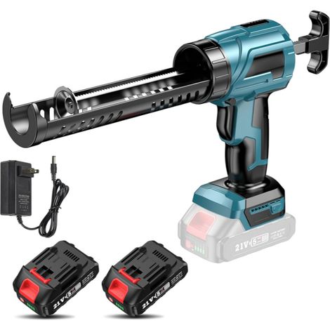 Pistolet à colle électrique, Pistolet à calfeutrer sans fil, Pistolet Silicone électrique, 4 vitesses, 2 batteries, Pour calfeutrer (1/5)