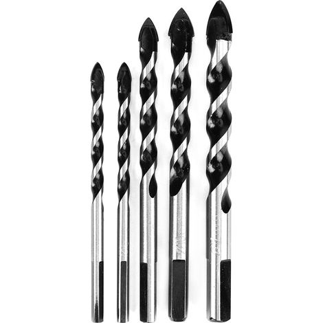 Lot de 5 forets à centrer pour carrelage céramique, outil de perçage mural DIY (6 mm, 6 mm, 8 mm, 10 mm, 12 mm) (1/5)