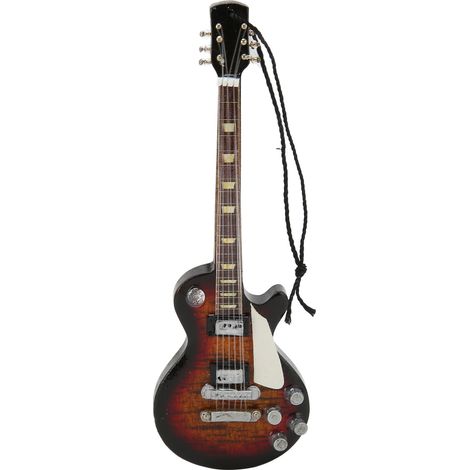 Mini Guitare Électrique en Bois Décorative, Ornement Exquis pour Festival de Musique, Mariage, Fête (1/5)